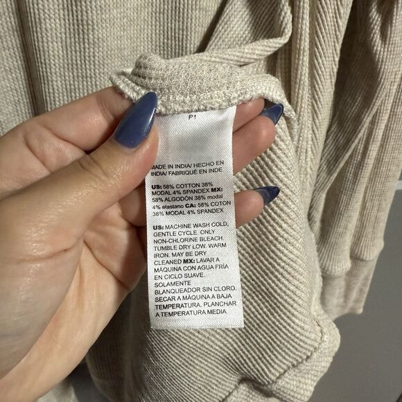 Chico's Zenergy Long Sleeve Open Front Hooded Waffle Knit Cardigan Off White Med - Picture 6 of 7